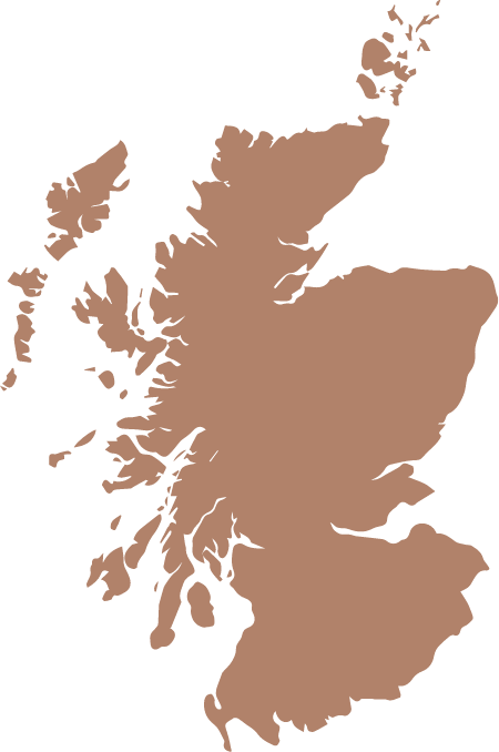 Gold shadow of the Scottish outline